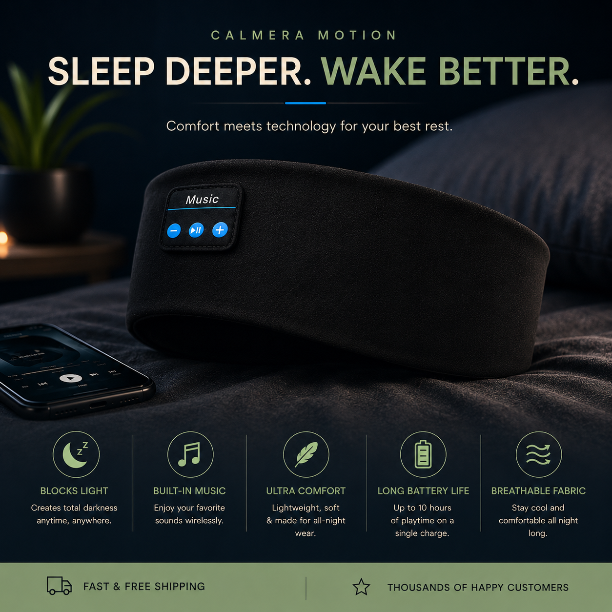 Calmera™ Halo (Sleep and Daily Wear Headband)